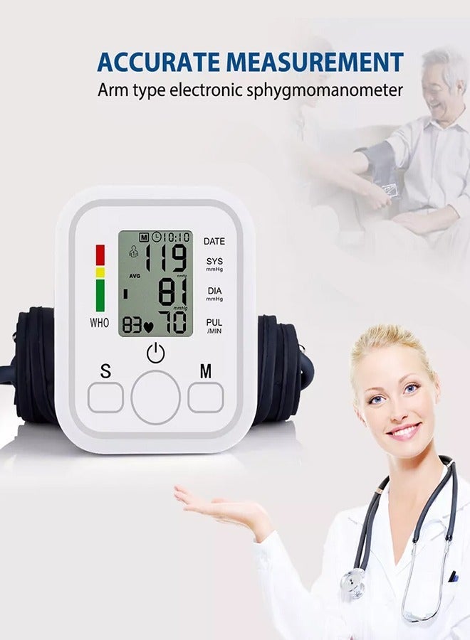 إي وورلد جهاز مراقبة ضغط الدم الرقمي للذراع العلوية، مقياس نبض احترافي مع سوار قابل للتعديل، قراءات دقيقة، كشف IHB وذاكرة لـ 2 مستخدمين (99 مجموعة)، جهاز رعاية صحية محمول للاستخدام المنزلي - Image 5